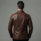 Men's Brown Leather Field Jacket