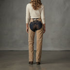 Women Black and Skin  Leather Chaps