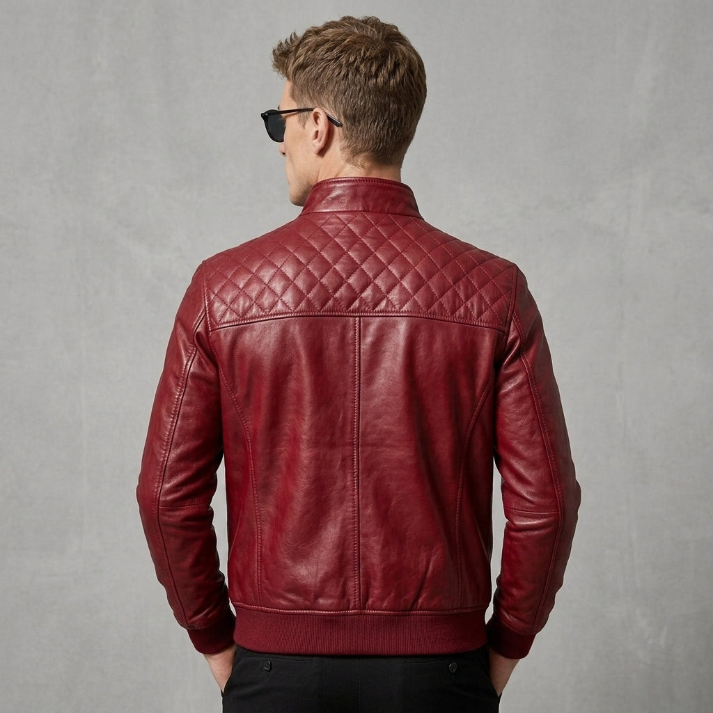 Men's Red Leather Jacket