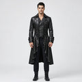 Men’s Black Steampunk Gothic Leather Tailcoat – Victorian Long Coat
