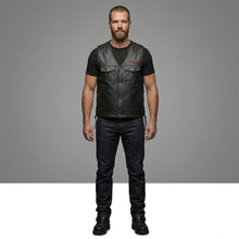 Load image into Gallery viewer, Indian Motorcycle Buffalo Leather Western Vest – Classic Rider Edition

