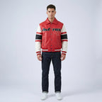 All Star Varsity Leather Bomber Jacket – Salvage Red Edition