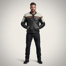 Load image into Gallery viewer, Men’s Classic Leather Biker Jacket – Harley Style Rider Edition
