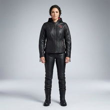 Load image into Gallery viewer, Women’s Scroll Skull Leather Motorcycle Jacket – Harley Style Edition
