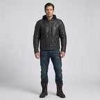 Men’s Black Hooded Leather Biker Jacket – Urban Moto Style