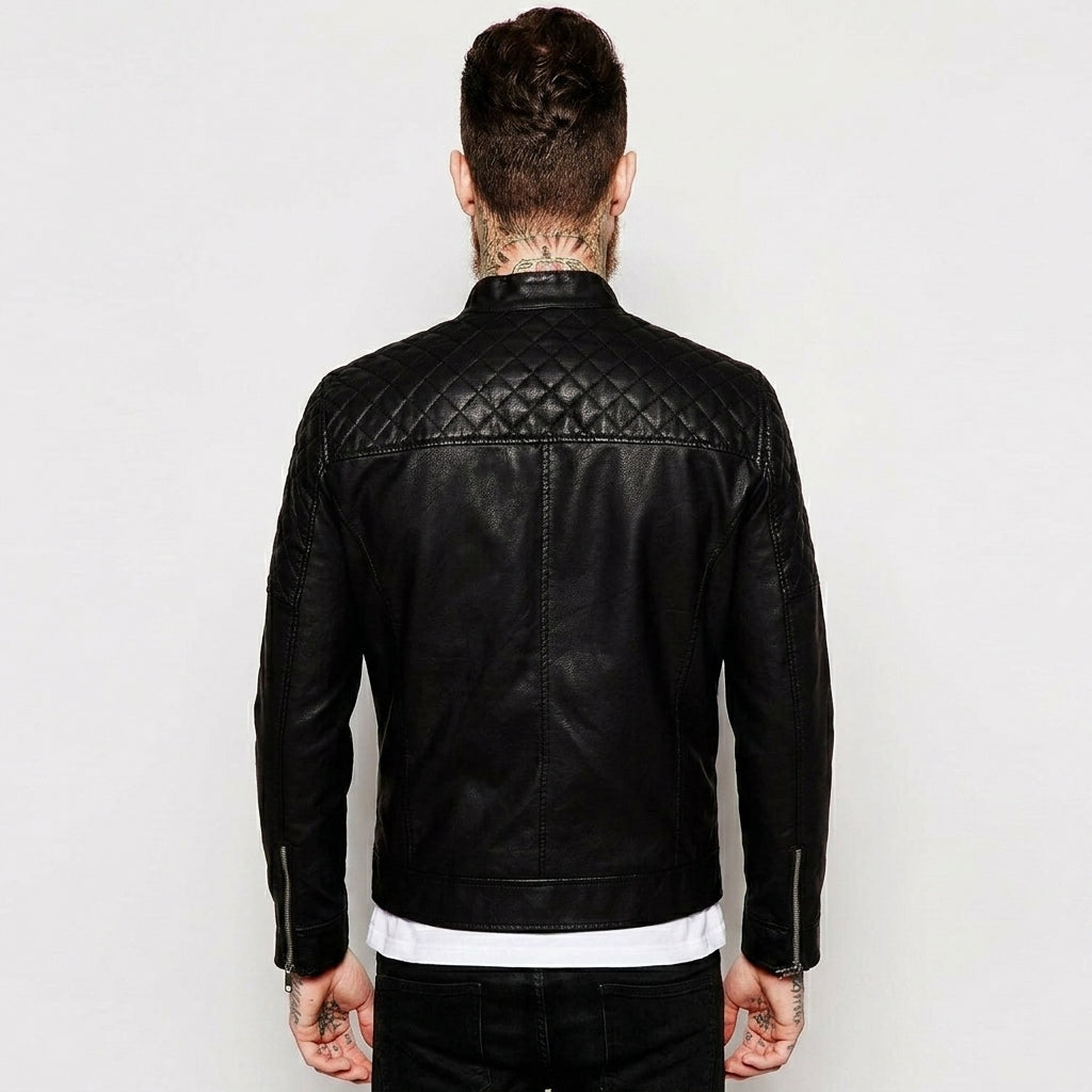 Men’s Lambskin Leather Biker Jacket – Premium Moto Style Jacket