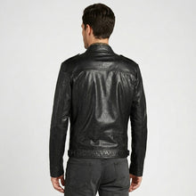 Laden Sie das Bild in den Galerie-Viewer, Classic Black Leather Jacket for Men – Timeless Genuine Leather Style
