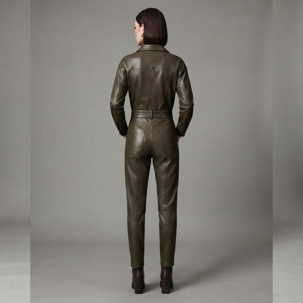 Women's OLives Leather Jumpsuit