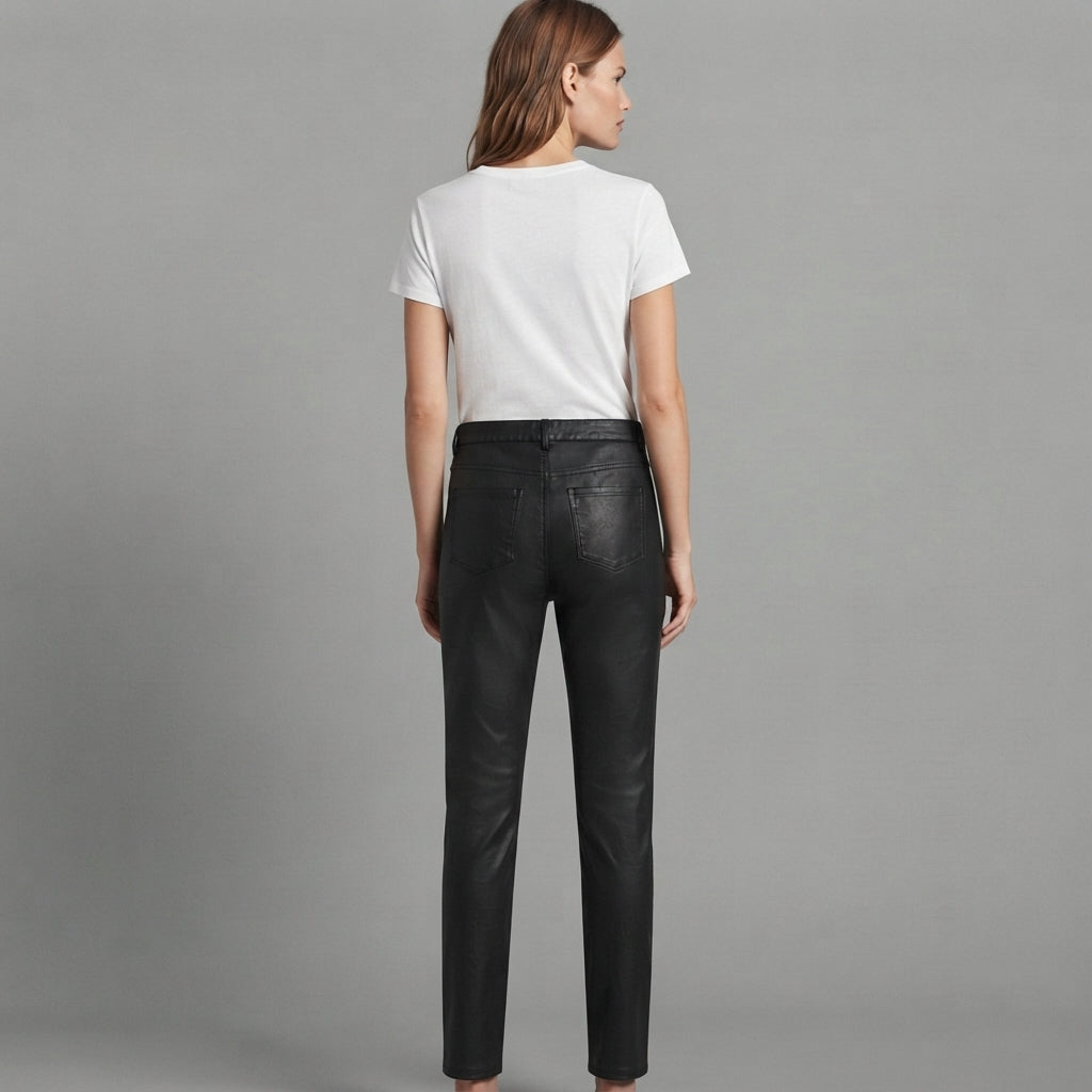 Women's Black Leather Pant