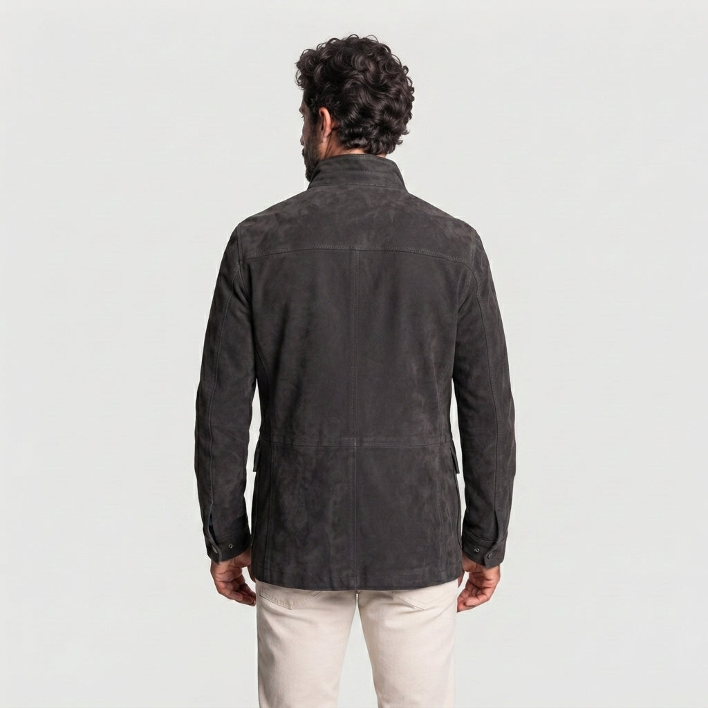 Men's Grey Suede Field Jacket