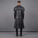 Men's Stylish Black Leather Duster Coats