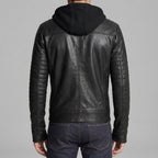 Men Slim Fit Black Leather Jacket