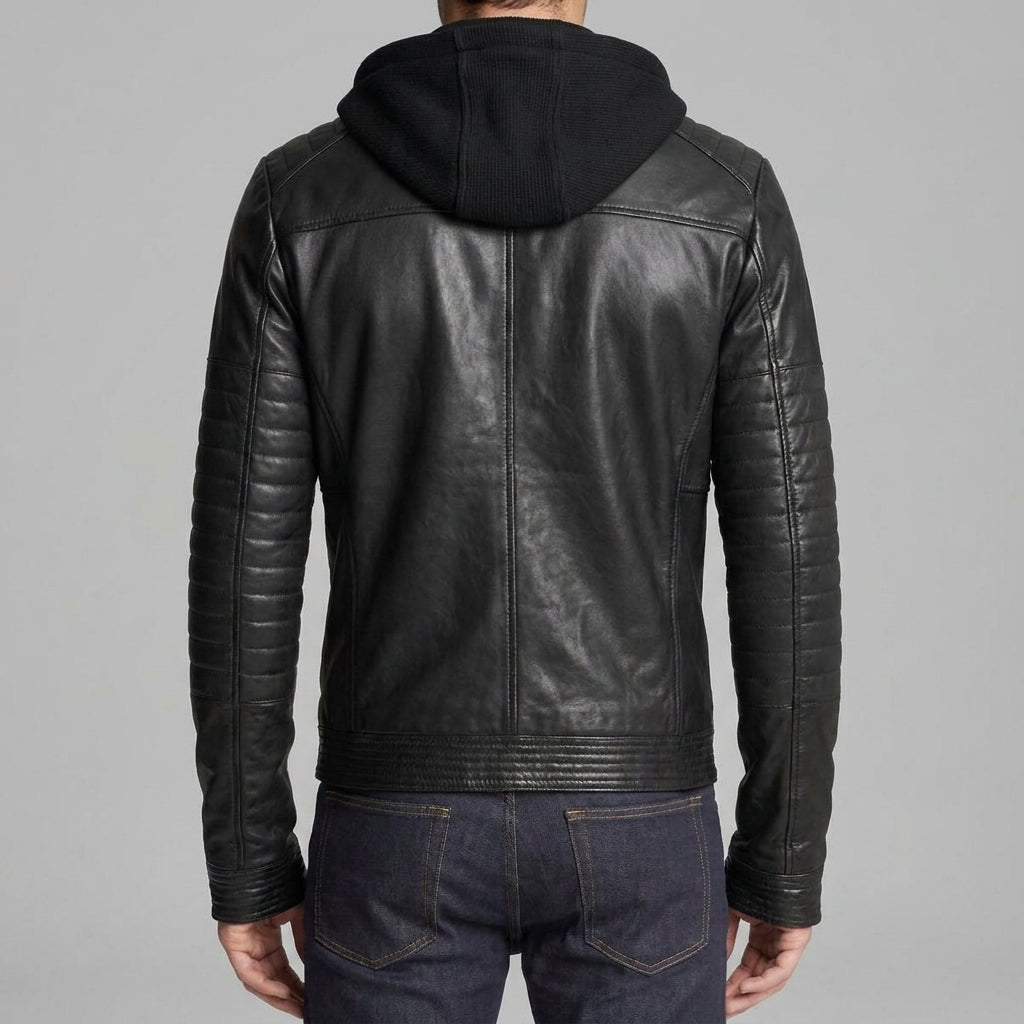Men Slim Fit Black Leather Jacket