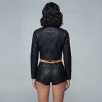 Women's  Faux Black Leather Shorts