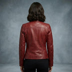Buy Women's Red Leather  Jacket