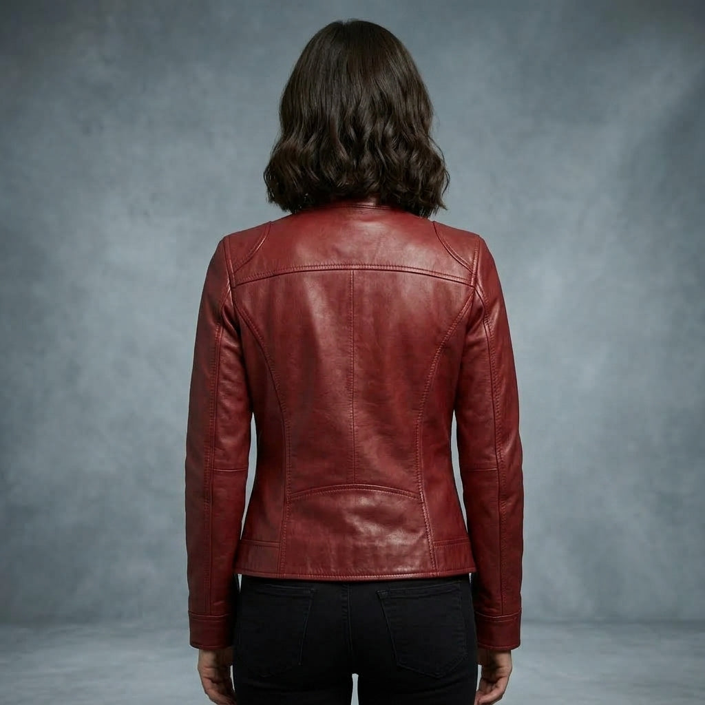 Buy Women's Red Leather  Jacket