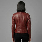 Buy Women's Red Leather  Jacket