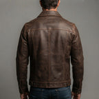 Men's Brown Leather Field Jacket