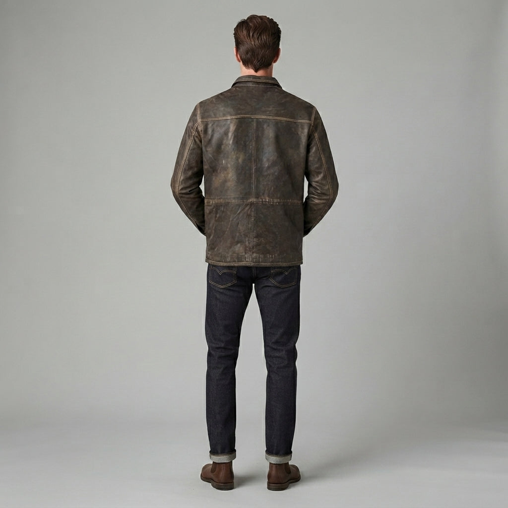 Men's Brown Scully Leather Jacket