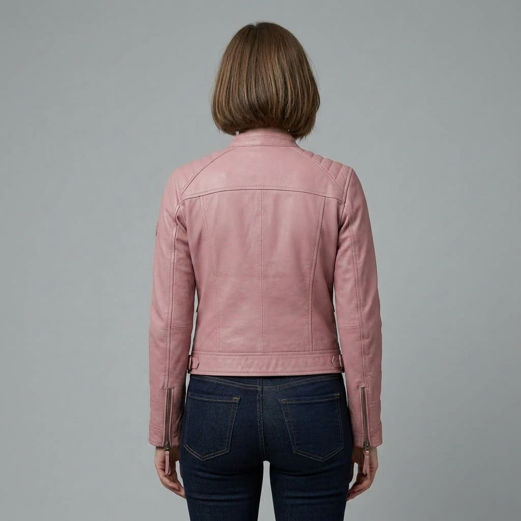 Buy Women's Pink Leather  Jacket
