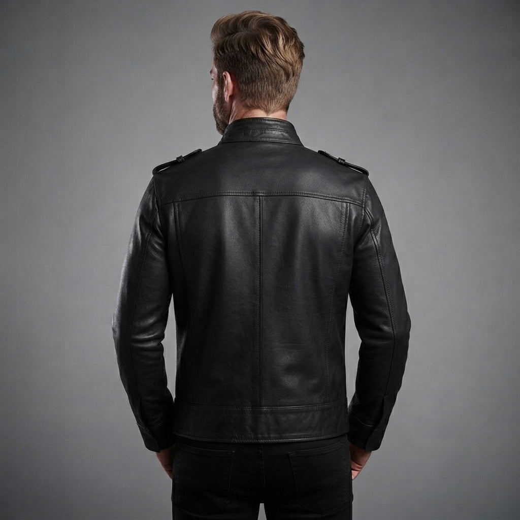Men's Cafe Racer Real Leather Jacket