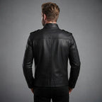 Classy Black Bomber Leather Field Jacket