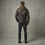 Hooded Leather Jacket For Men