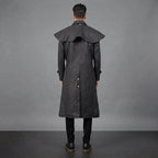 Men Black Long Leather Duster Coats