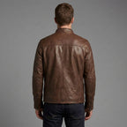Men's Faux Leather Slim-Fit Biker Jacket