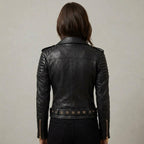 Buy Women's Black Leather Motorcycle Jacket