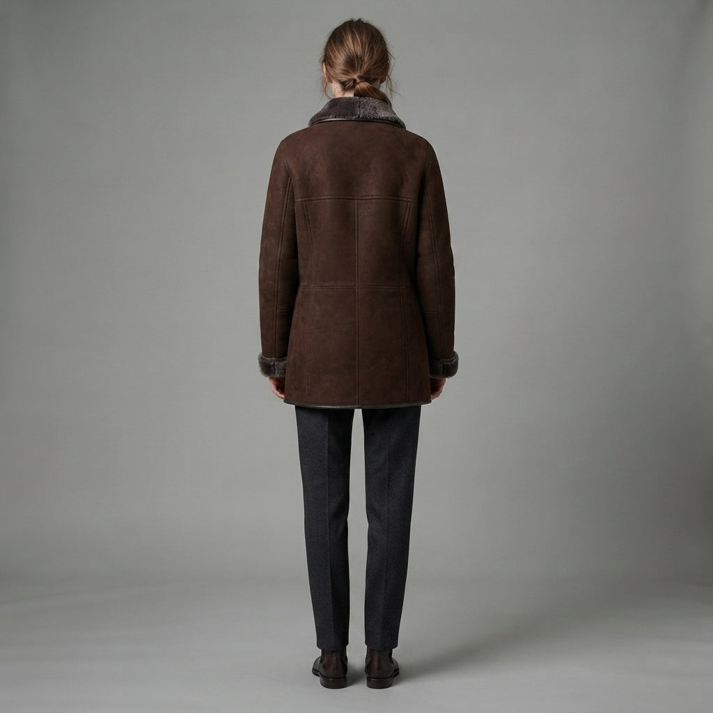 Buy Women's Dark Brown Sheepskin Coat