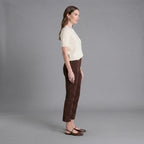 Women's Brown  Leather Capri