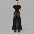 Women's Black Leather Pant