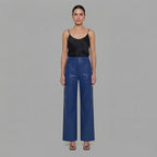 Women's Blue Leather Pant