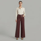 Women's Brown Leather Pant