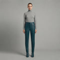 Women's Green Leather Pant