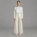 Women's White Leather Pant