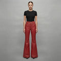 Women's Red Leather Pant