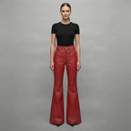 Women's Red Leather Pant