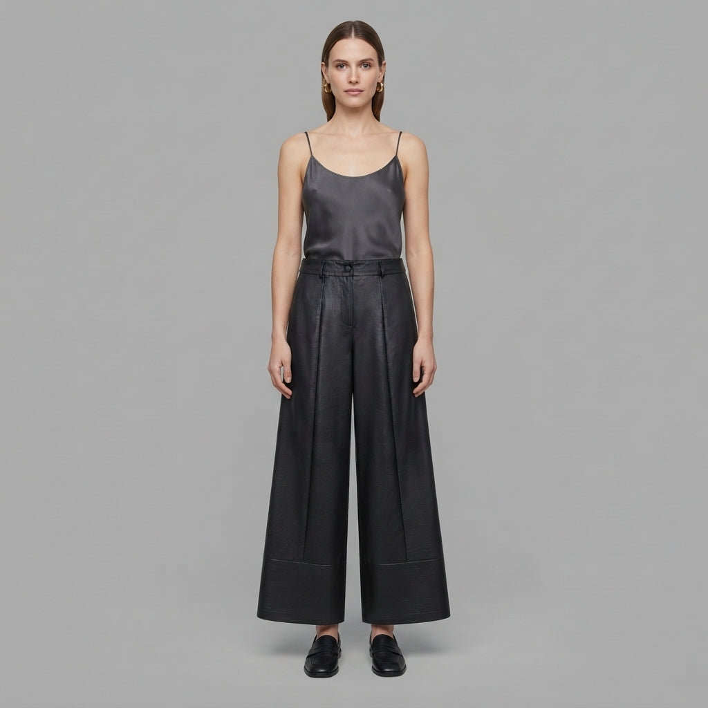 Women's Black Leather Pant