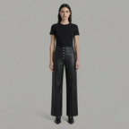 Women's Black Leather Pant