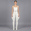 Women's White Leather Pant
