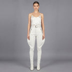 Women's White Leather Pant