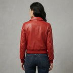 Buy Women's Red Leather  Jacket