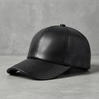 Black Leather Premium Cap for men