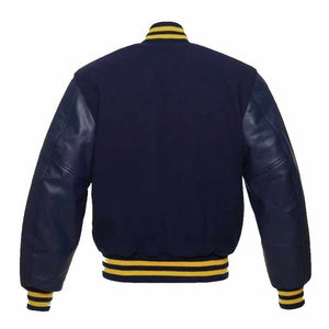 Navy Blue and Yellow Baseball Style Jacket