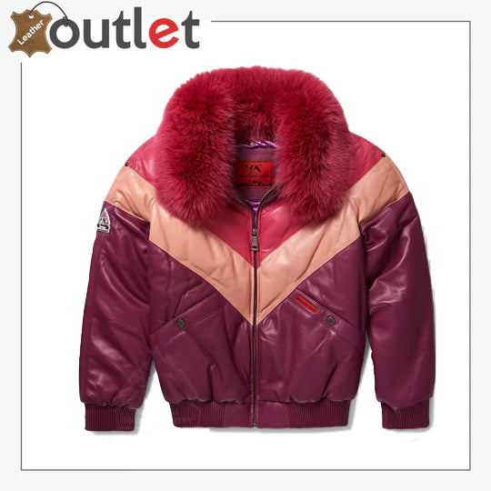 Original Goose Damen V-Bomber Lederjacke