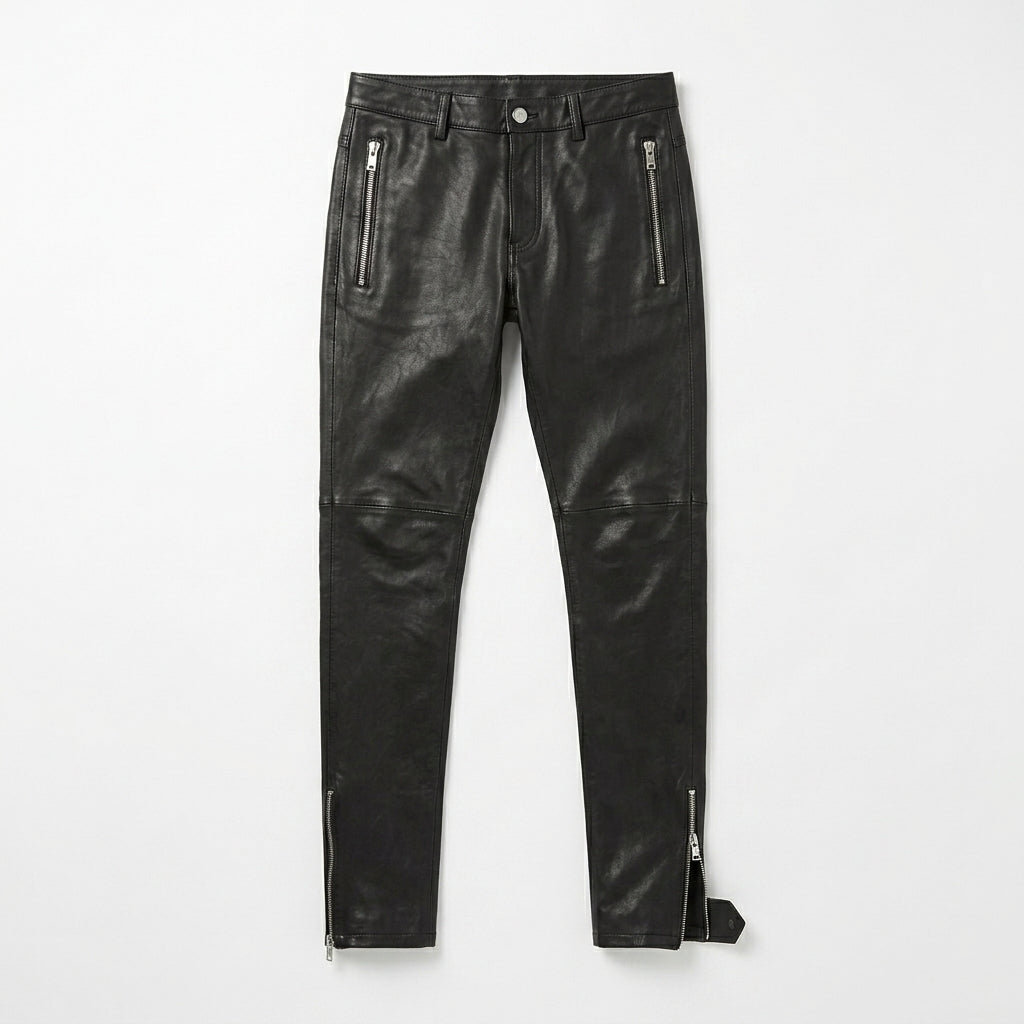 Men’s Leather Biker Pants – Motorcycle Riding Pants