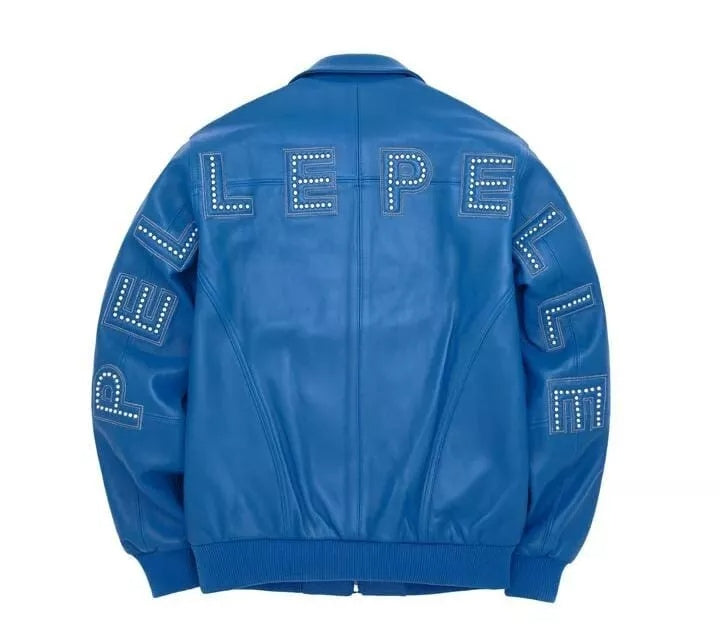 Pelle Pelle Blaue Bomber-Lederjacke