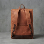 Orange & Brown Walker  Leather Backpack